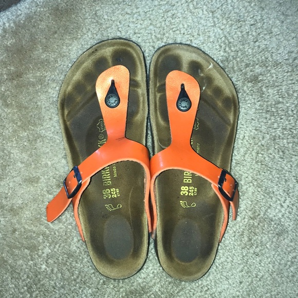 Birkenstock Shoes - Orange Gizeh Birkenstocks